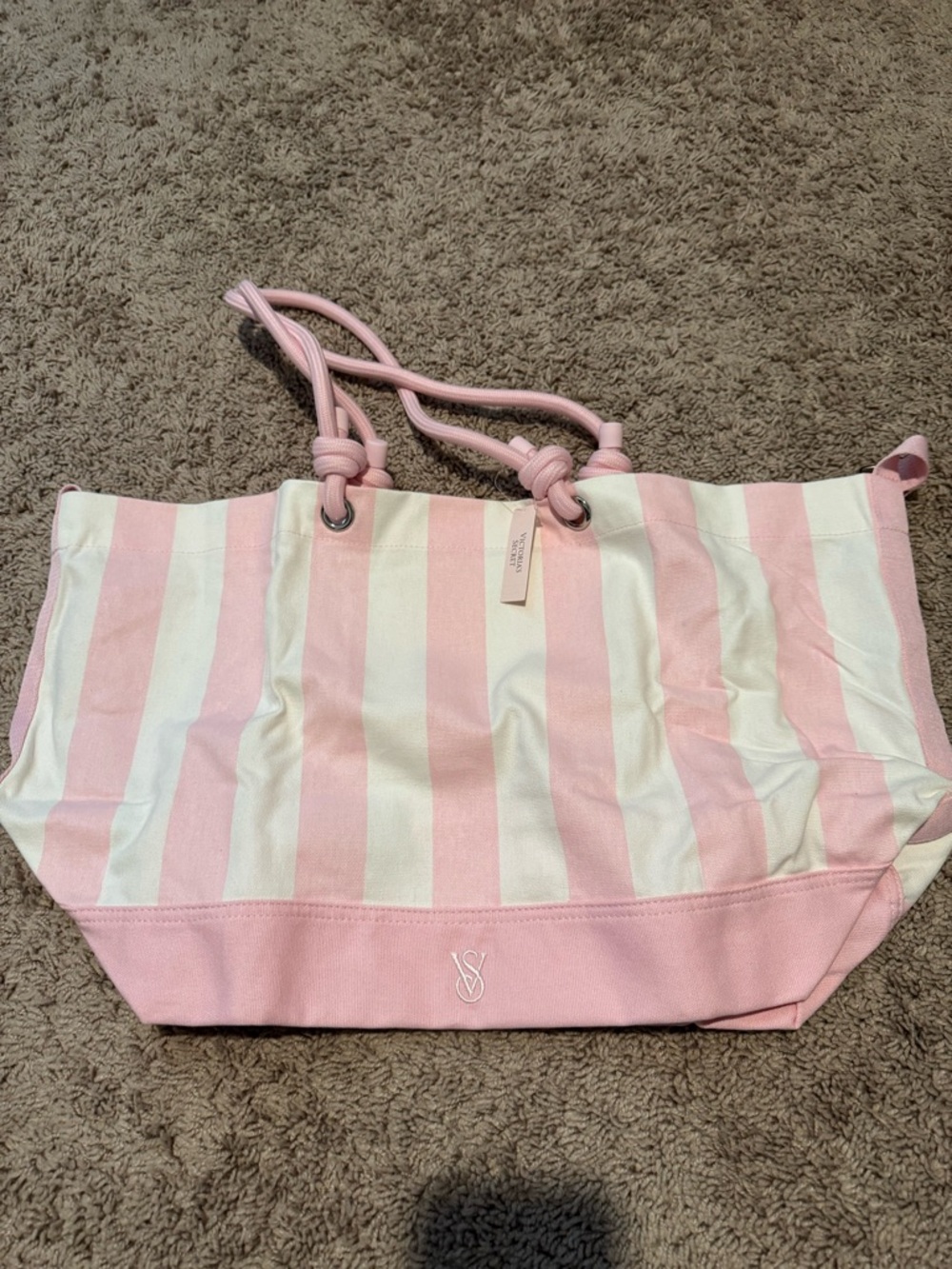 Victoria's Secret Heritage Stripe Rope Handle Tote Bag - Picture 7 of 10